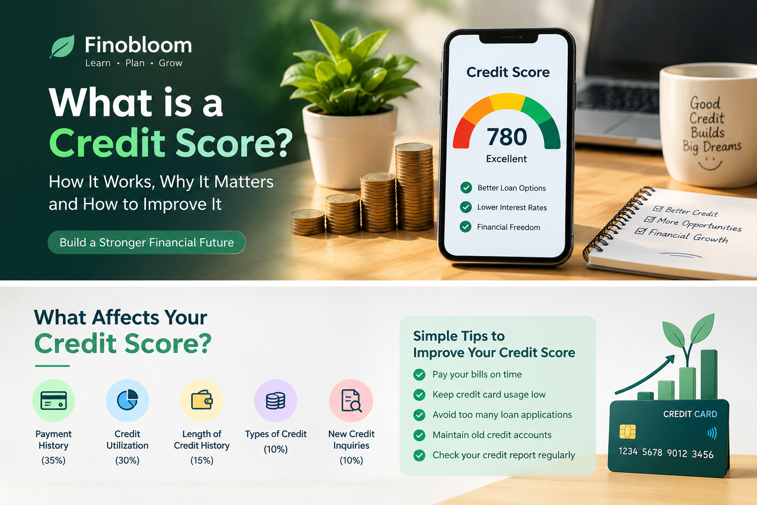 Credit score displayed on a smartphone